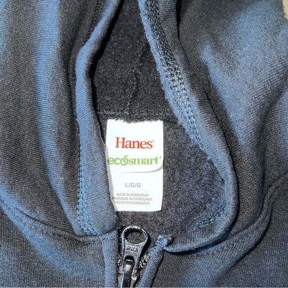 Hanes - Black Zip Up Hoodie - Large - Picture 3 of 3